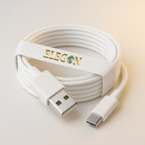 White 1 meter USB A to USB C